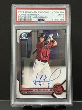 Jorge Barrosa 2022 Bowman 1st Base Chrome Auto Arizona D-backs #CPA-JBA PSA 9