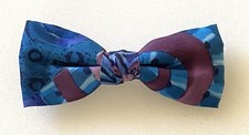 ROYAL Boys Clip On Bow Tie Dk Blue Lt Blue Pink Purple 3.25" Vintage