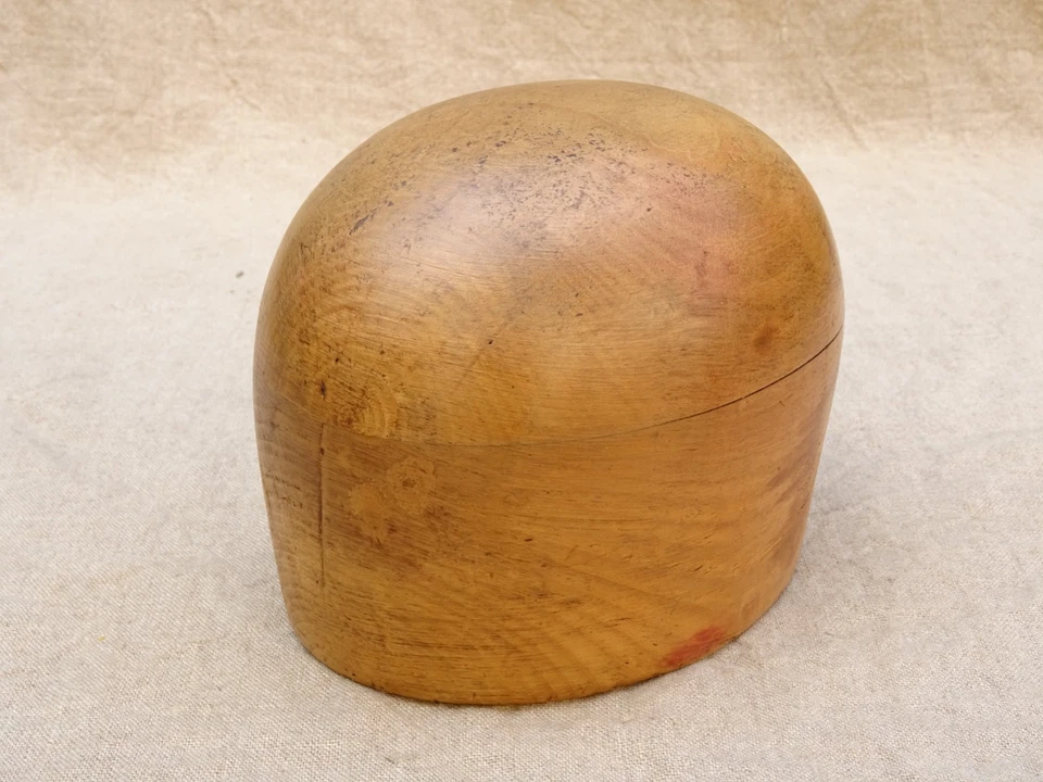 Outil ancien forme à chapeau bois taille 55 marotte chapelier modiste ... - Photo 1/4