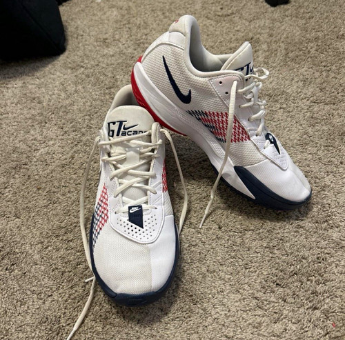 Nike Air Zoom GT Cut Academy Low Top Mesh Sneaker USA White/Red/Navy