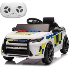 12V Kids Electric Police Car Ride On w/ Remote Control LED Flashing Light