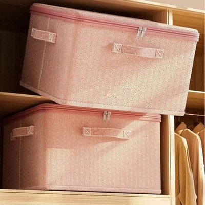 Rosa Kleidung Aufbewahrungsbox Große Kapazität Faltbar Quilt Aufbewahrungstasche Boxen Griff