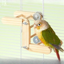 Bird Ladder Perch Accessories Fun Sturdy Exercise Wood Ornament Wood Bridge