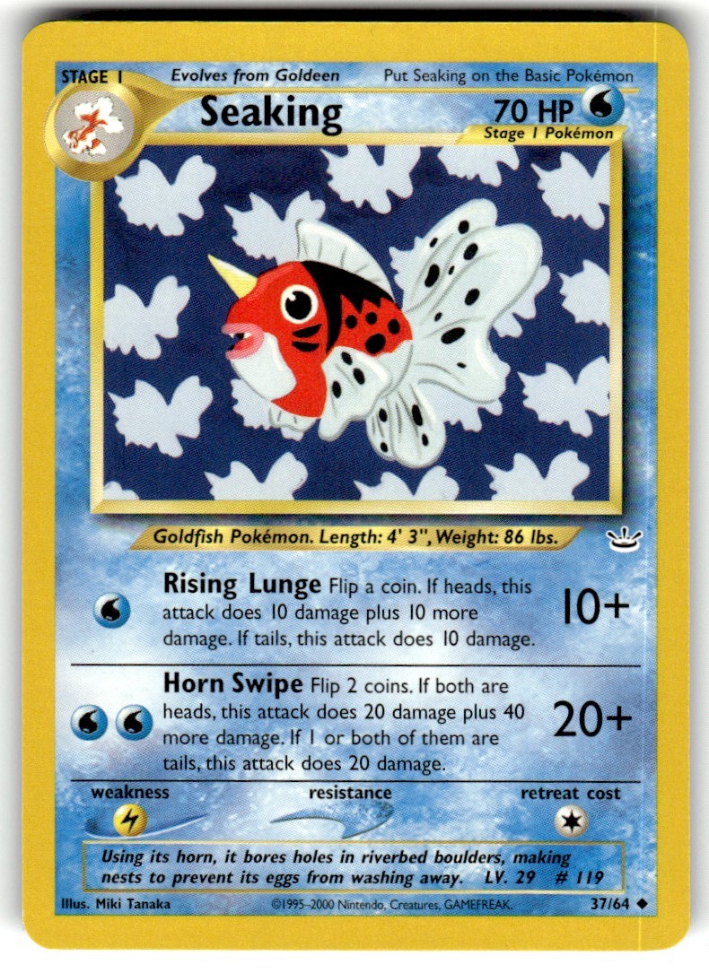 2001 Pokemon - Neo Revelation Seaking #37/64
