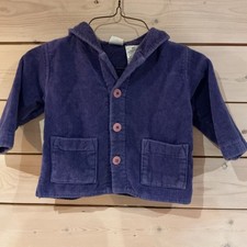 Baby N Girl 3T Purple Hooded Bathrobe Pink Buttons