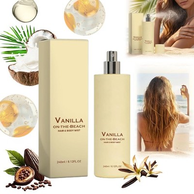Vanilla On The Beach Hair And Body Mist, Warm Vanilla Coconut Fragrance Spray