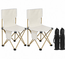 2Pack Portable Camping Chairs Folding Lawn Beach Chairs 400LB Cup Holder Bag