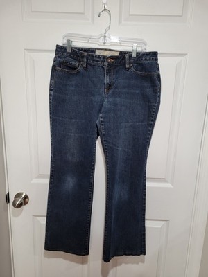 Ann Taylor Loft Curvy Bootcut Dark Wash Light Stretch Jeans Sz 12