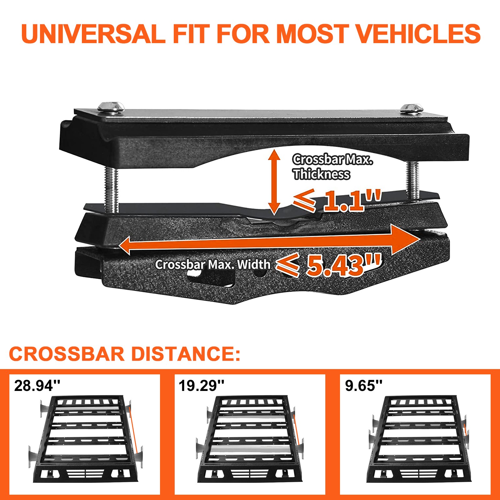 57x43'' Universal Roof Rack Heavy Duty Steel Cargo Top Luggage Carrier Basket