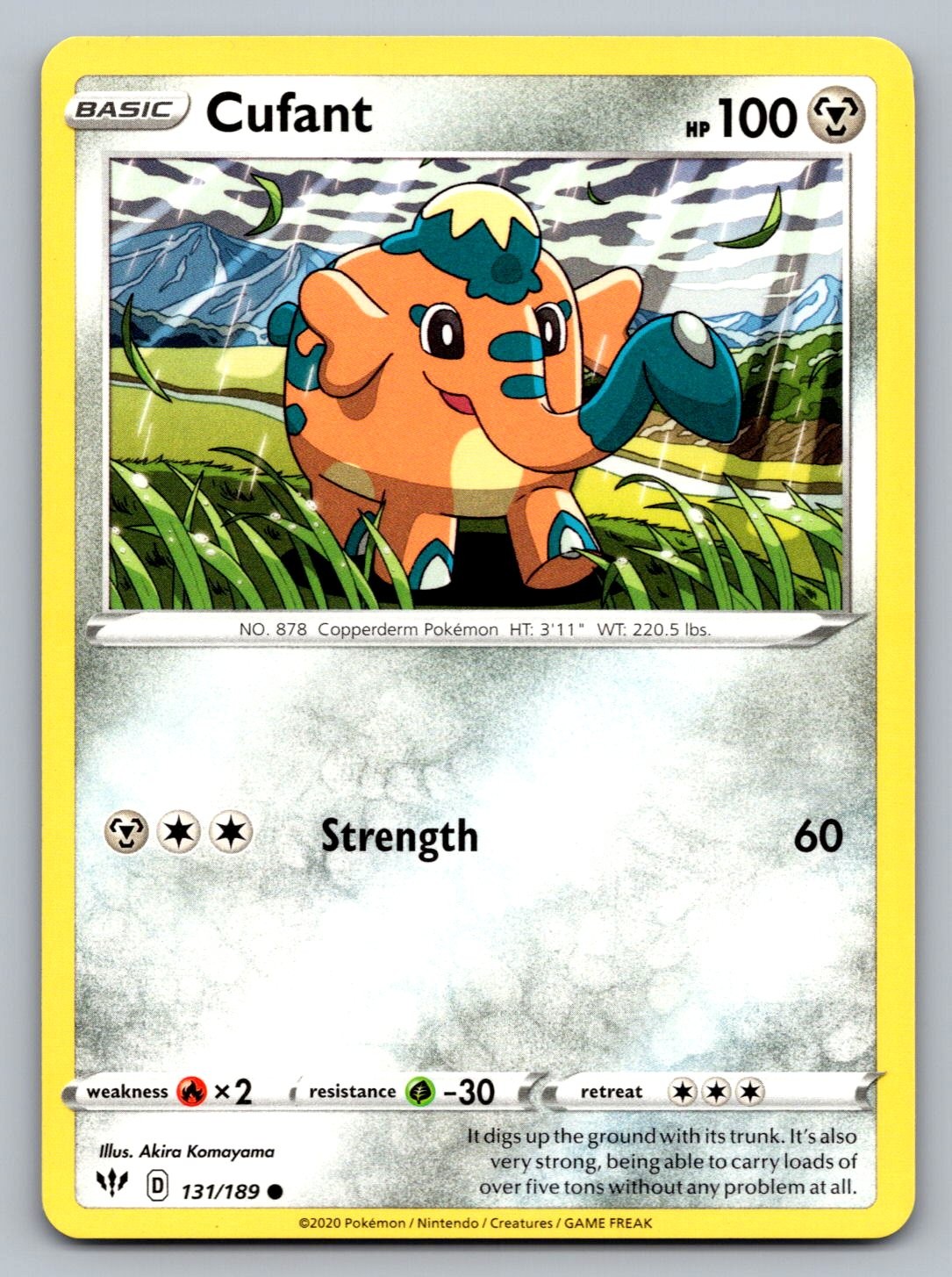 Pokemon TCG SWSH03: Darkness Ablaze Cufant 131/189