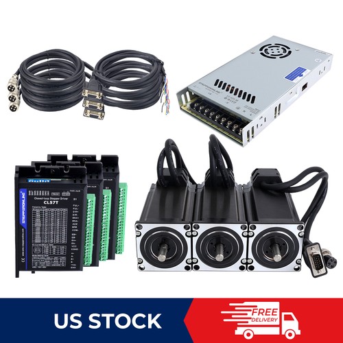 3 Axis Nema 23 Closed Loop Stepper Motor 425oz.in & Servo Driver CL57T ...