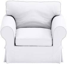 Repuesto Funda Silla Algodón Es Compatible con Sillón IKEA Uppland Blanco