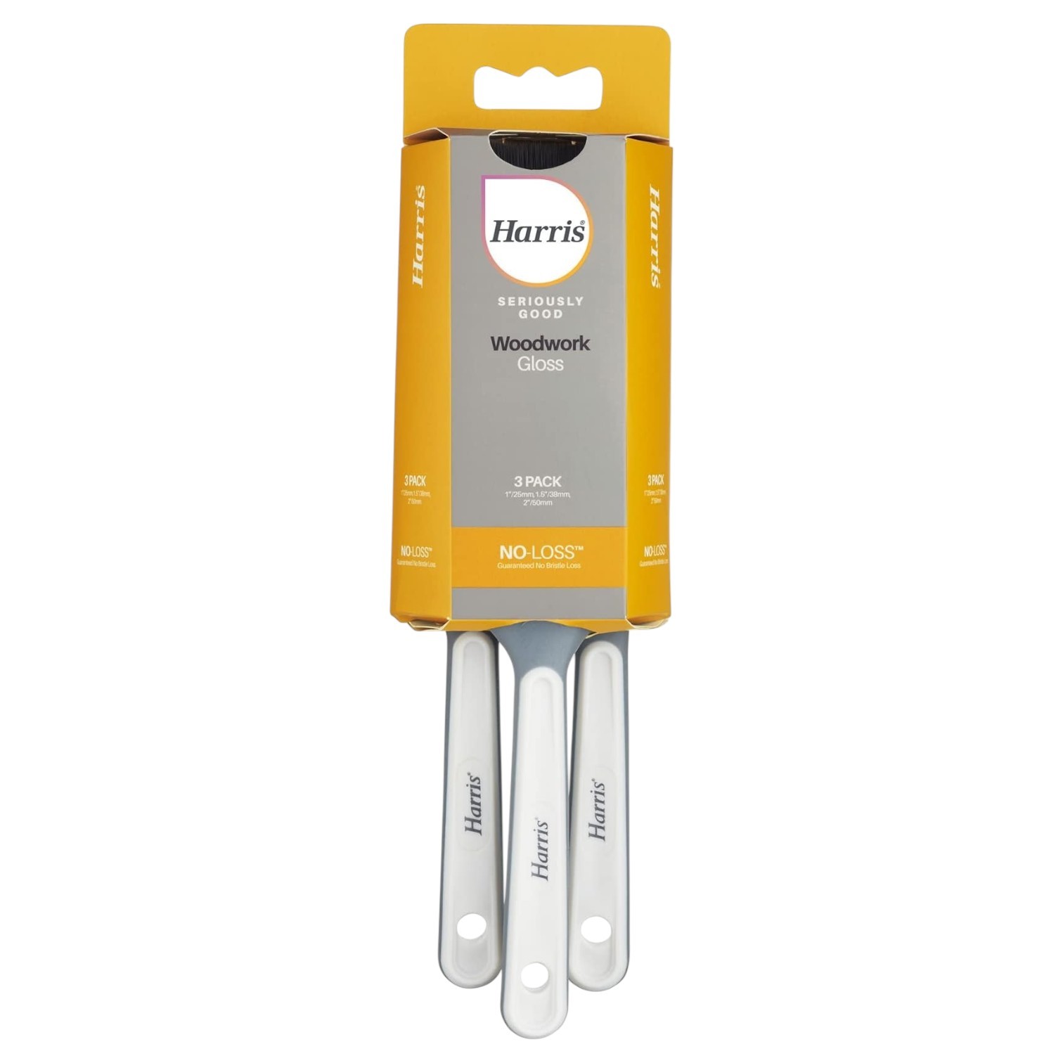 Harris Seriously Good Woodwork Paint Brush Set (Pack Of 3) 5059444310621 - Image 3