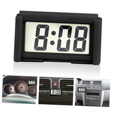 Car Dashboard Digital Clock - with Jumbo LCD Time  Day Display - Mini Black