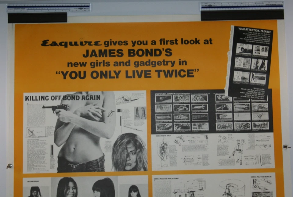 YOU ONLY LIVE TWICE 40X60 ESQUIRE MOVIE POSTER JAMES BOND 007 and BOND GIRLS - Image 2 of 4