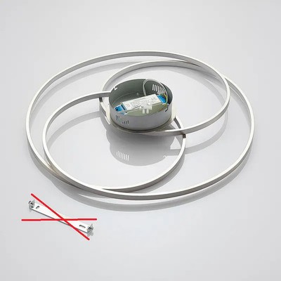 Lindby Deckenlampe Deckenleuchte LED Joline Nickel Metall rund spiralförmig 60 c