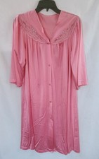 Vintage Medium Shadowline Pink Night Gown Robe Lace Detail