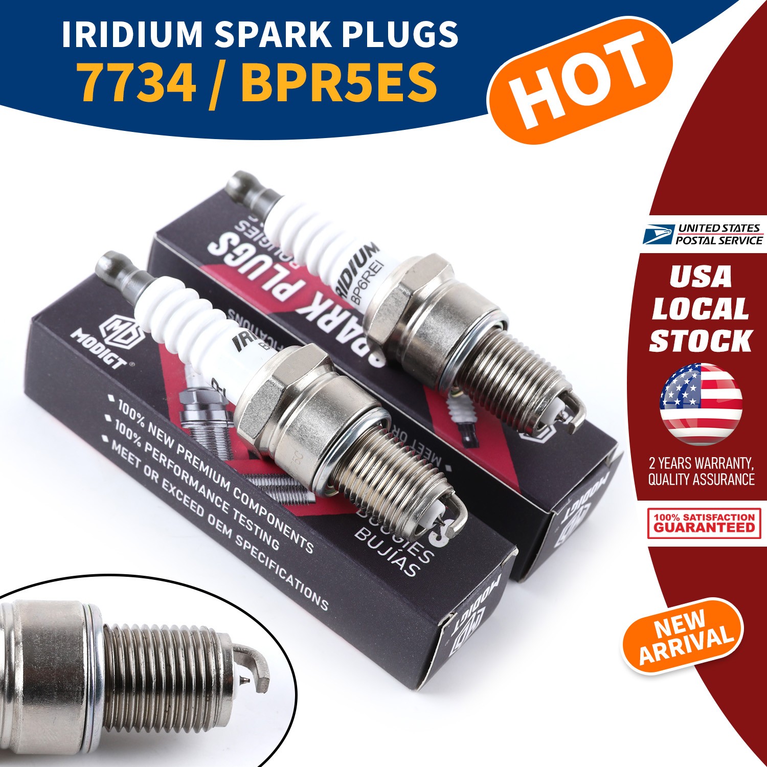 2 New Iridium Spark Plugs 7734/BPR5ES For Toyota Pickup 1.9/2.0/2.4L 1970-1995