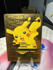 PIKACHU GX Gold  Foil Fan Art Card Hp1500000 Go Pikachu 💥💥💥💥￼