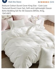 King Size 100 Cotton Duvet Cover With Two Shams. Made By Bedsure.