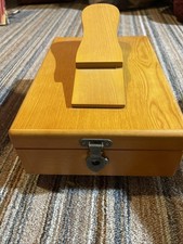 Beautiful Vintage Wooden Shoe Shine Box With Brushes And 4 Cans Polish
