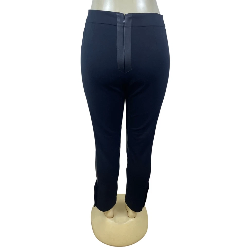 Pantalones ajustados Bisou Bisou negros elásticos para mujer de cuero con detalles en la rodilla talla 12 Foto 3 de 4