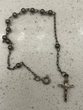 8  sterling silver crucifix bracelet