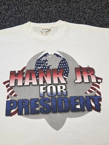 Vintage Hank Williams Jr Shirt Size 2XL President Band Tour Vintage vintage concert t-shirt, vintage, size XXL, single stitch, B+ condition