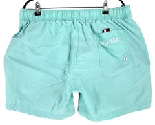 TOMMY HILFIGER Men Swim Shorts Bathing Suit Size L W32 Blue Microfiber