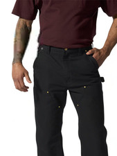 Carhartt B01 Black Loose Straight Firm Duck Double-Front Work Jeans SZ: 42 X 32