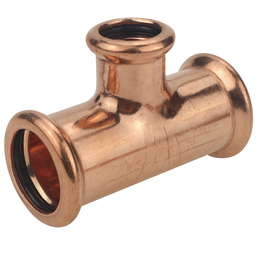 Westco 54 x 54 x 22mm Reduced Tee Copper Press Fitting - Water Pipe Connector