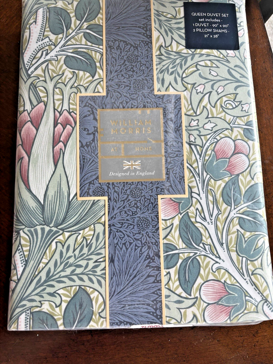 William MORRIS & CO. QUEEN Duvet Set Artichoke Dusty Rose 100