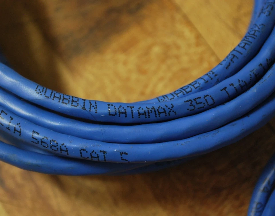 Quabbin Datamax Cat 5 Cable, Lot of 3, One 20', 14', and 5' Long - USED - Image 2 of 3