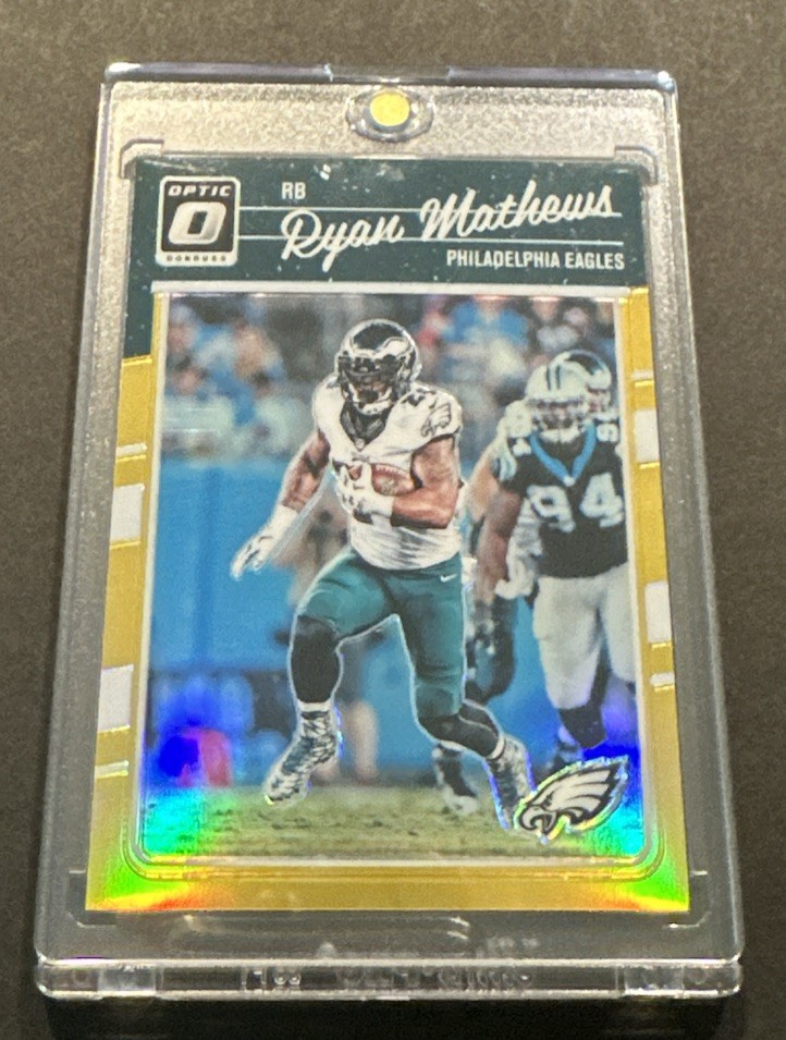 2016 DONRUSS OPTIC RYAN MATHEWS GOLD PRIZM REFRACTOR SSP #’d 10/10! EAGLES