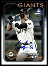 2024 Topps Pro Debut Baseball Jonah Cox San Jose Giants #PD-61 Signed