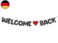 Herzlich Willkommen Girlande, Welcome Back Band, Schwarz Girlande Herzlich