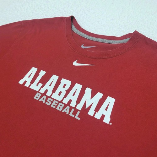 Nike Alabama Crimson Tide baseball red performance t-shirt Men's LARGE L Reg Fit - Picture 2 of 5