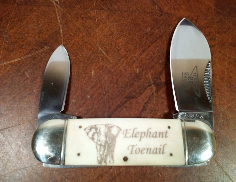 NUEVO EN CAJA Rough Rider RR120 PERSONALIZADO Puntera de Elefante BLANCO Hueso Liso Foto 2 de 4