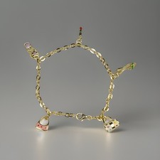 Armband 9 kt Gelbgold 5 Charms (Tasche, Lippenstift) 9 kt 7,5 (19 cm) gepunzt 6,6 g