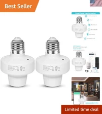 Smart WiFi E27/E26 Light Socket, [2 Pack] Intelligent WLAN Home Remote Contro...
