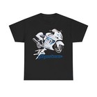 Suzuki Hayabusa white Japanese Motorcycle T Shirt , Printed in Usa