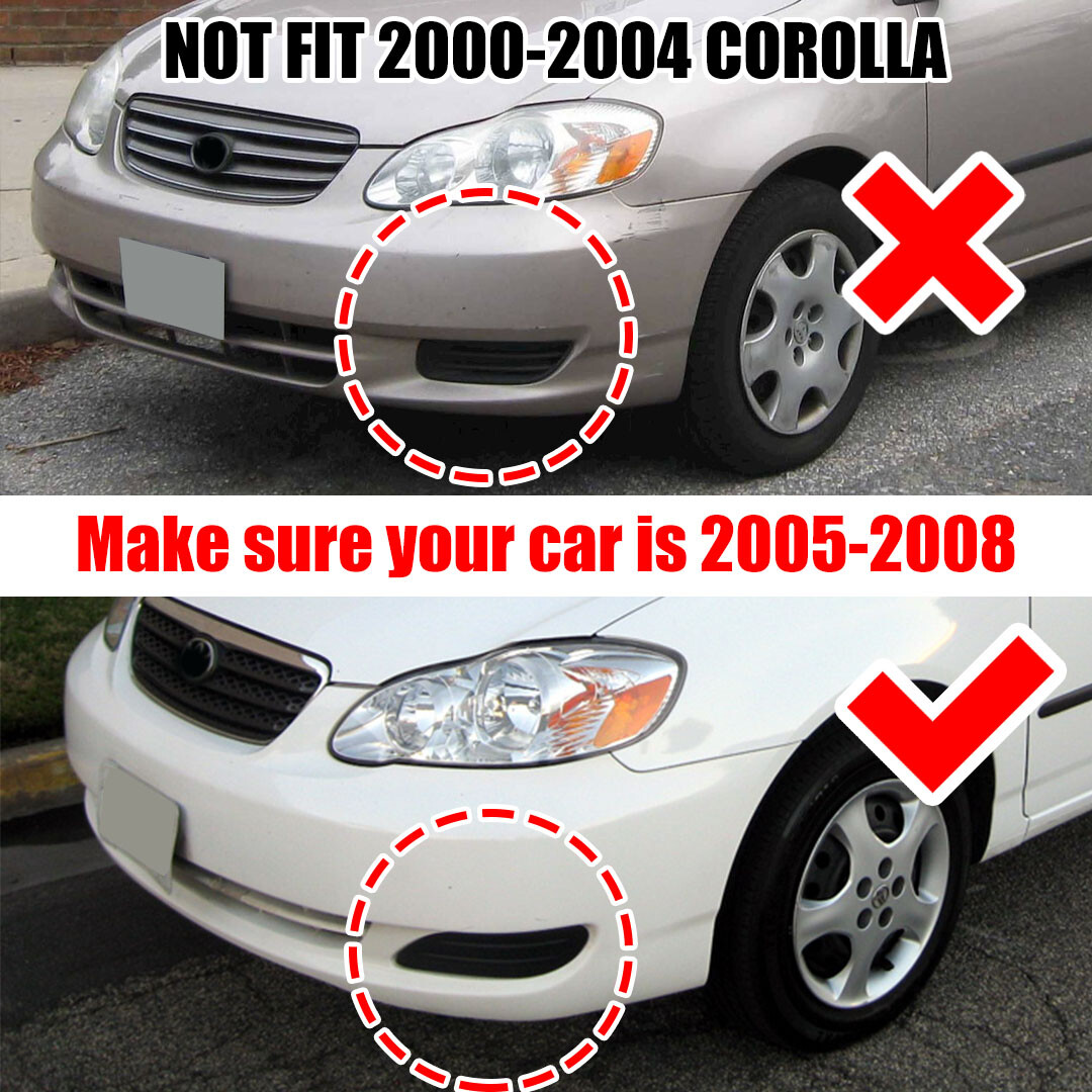 For Toyota Corolla 05-08 Clear Lens Pair Bumper LED Fog Light Lamp