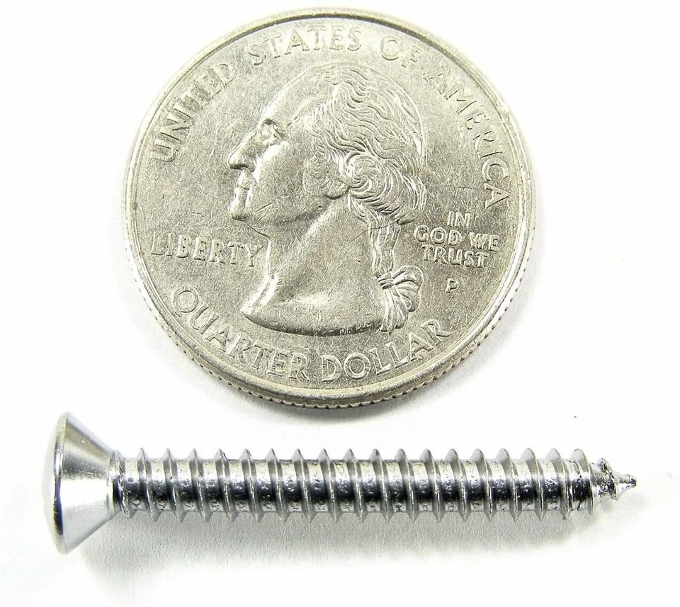 #8 Phillips Oval Head Chrome Trim Screws 1" to 1-1/2" Qty-75 #2082 (2030-2032) Foto 3 de 4