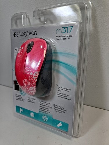 Logitech M317 Wireless Compact Mouse- Pink/white New Sealed - Picture 3 of 5
