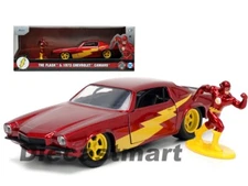 Jada 1:32 Hollywood Rides 1973 Chevrolet Camaro Red & The Flash Figure 33086 New