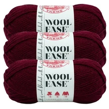 (3 Pack) Lion Brand Yarn 620-089 Wool-Ease Yarn, Tawny Port