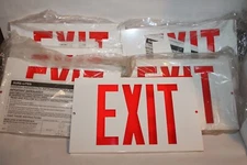 6 Sure-Lite White Red Metal Plastic EXIT Cover Signs 12-1/16" x 7-13/32" (loc:U)