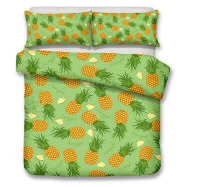 3D Pineapple Slices ZHUA502 Bed Pillowcases Quilt Duvet Cover Set Queen King Zoe