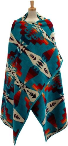 Pendleton Towel Blanket TUCSON Turquoise Oversized 102×178cm Cotton New - Picture 6 of 6