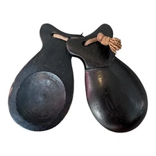Vintage Germany Wood Handmade Castanet Clapper Hand Percussion Music Instrument